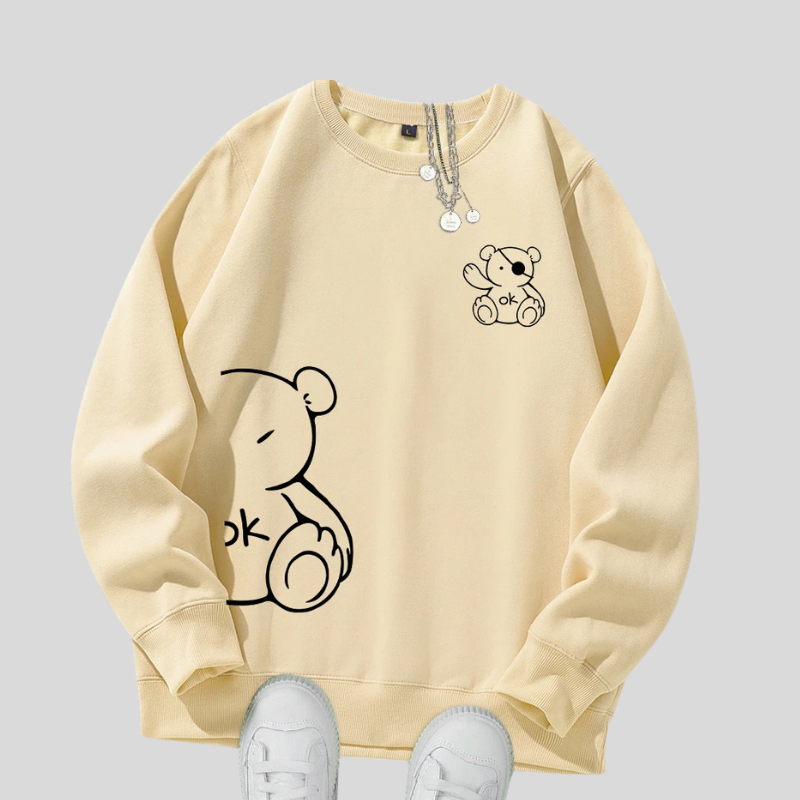 Unisex Cat Sweater β Minimalist Oversized Sweater with Cat Line Print