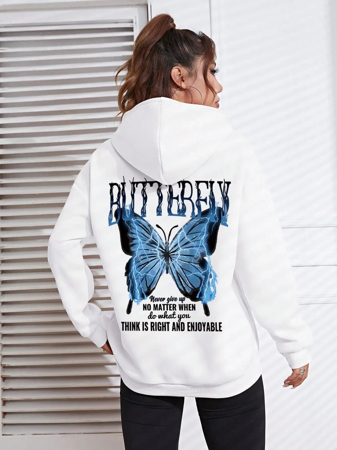 Butterfly Print Sweater – Oversized Unisex