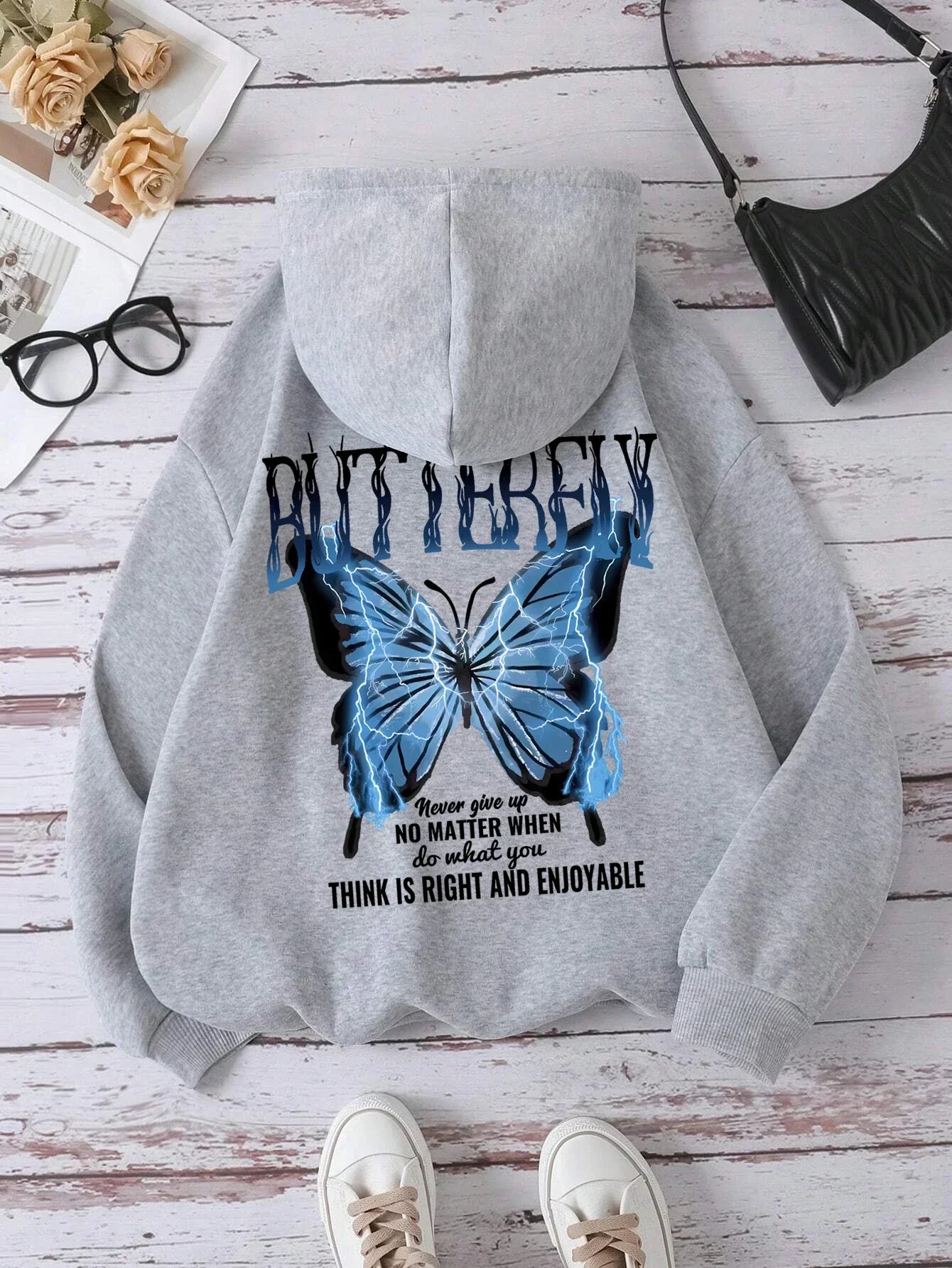Butterfly Print Sweater – Oversized Unisex