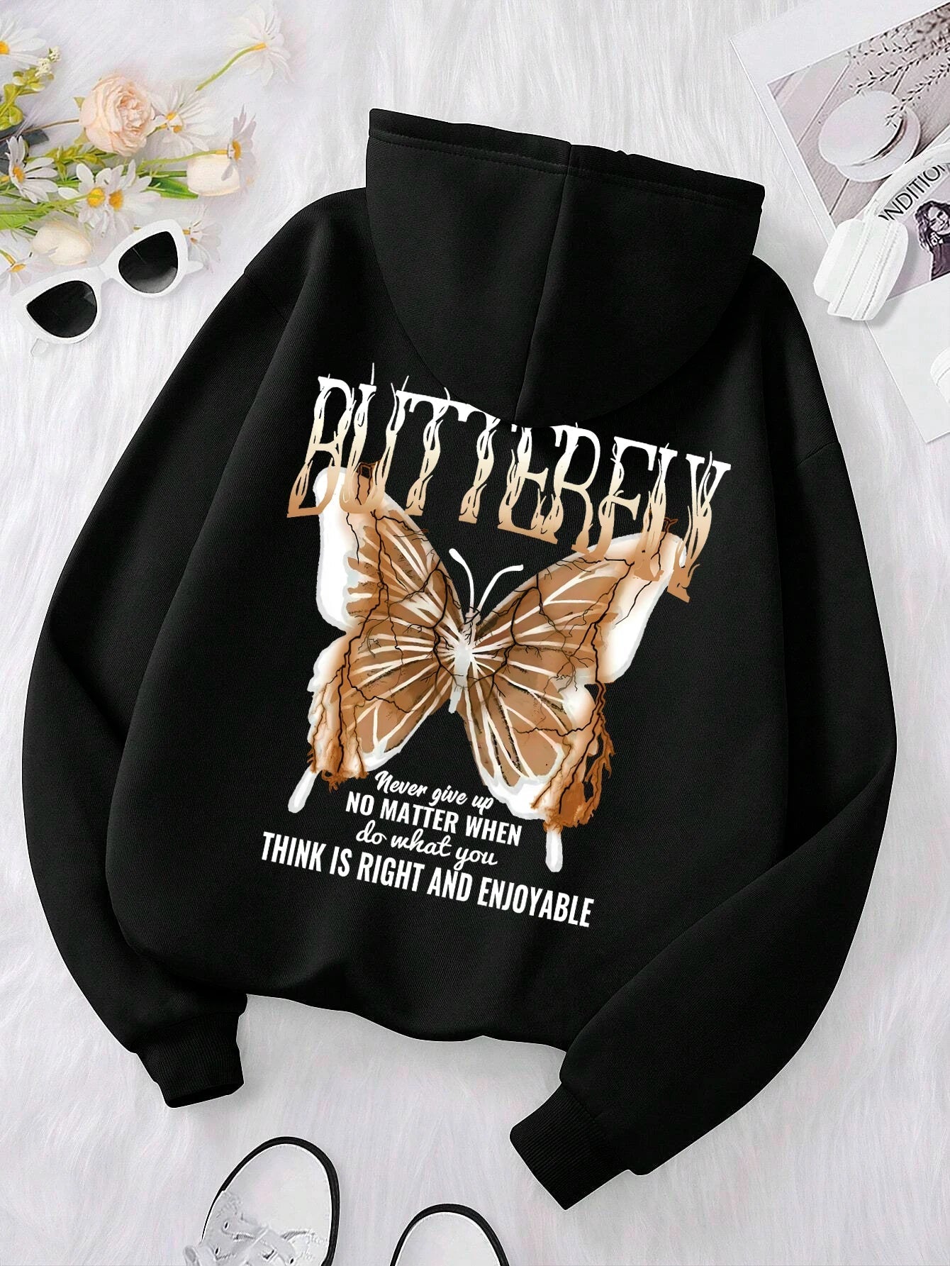 Butterfly Print Sweater – Oversized Unisex