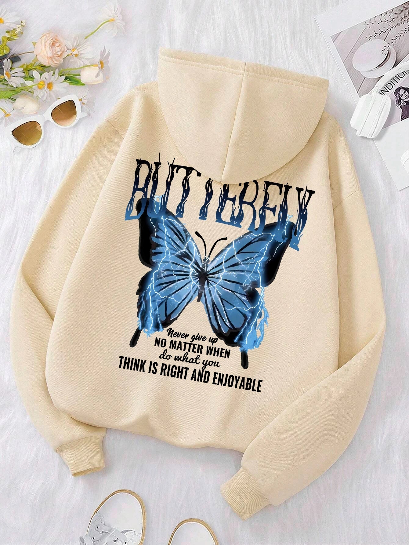 Butterfly Print Sweater – Oversized Unisex