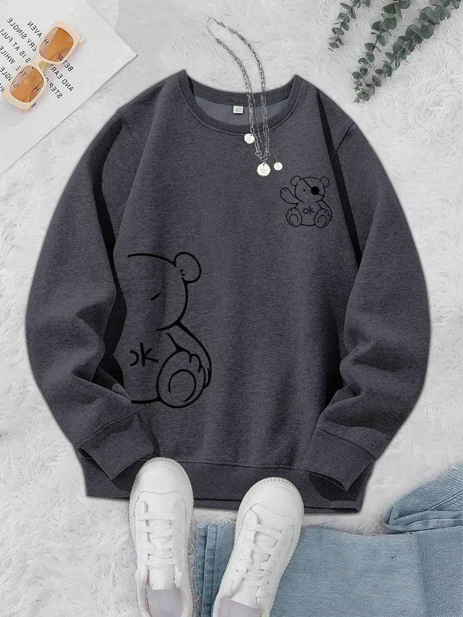 Unisex Cat Sweater β Minimalist Oversized Sweater with Cat Line Print